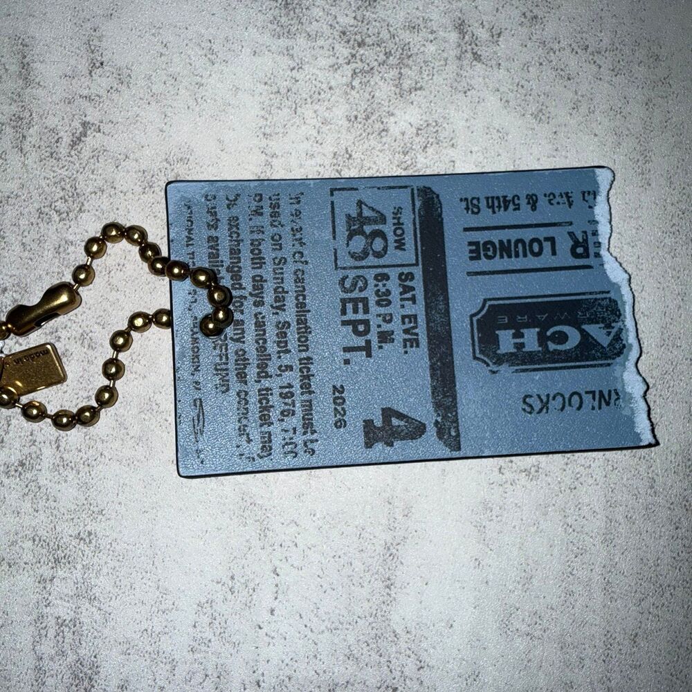 New COACH Turnlocks Concert Bag Charm light blue